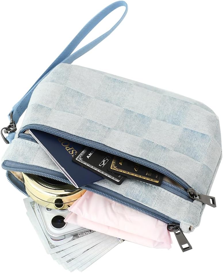 BBORGDC Small Wristlet Wallets for Women, Zip Clutch Bag with Wristlet Pouch, 3-Zipper Original Design - Image 5